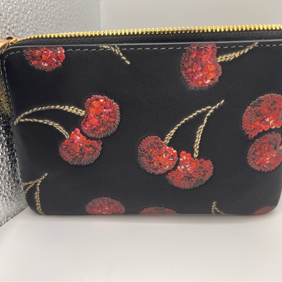 Coach Black and Red Floral Wristlet - Picture 6 of 8